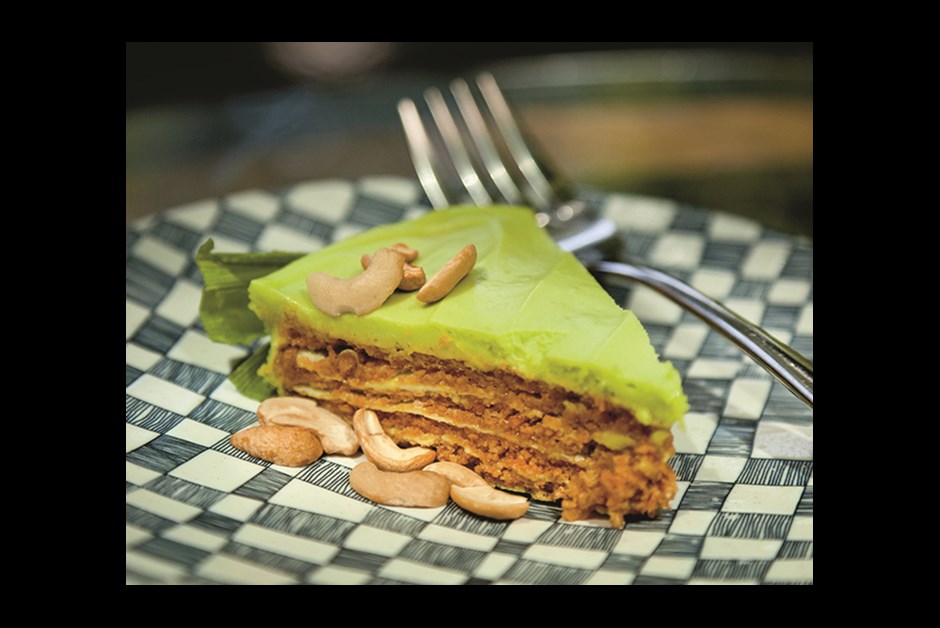 THE AROMATIC PANDAN LEAF PROVIDES COLOR AND FLAVOR FOR PANDAN SANS RIVAL, A SPECIALTY AT THE AYALA MUSEUM CAFÉ